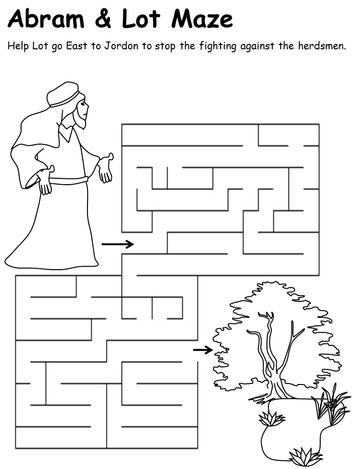 abraham and lot coloring pages and maze - photo #1